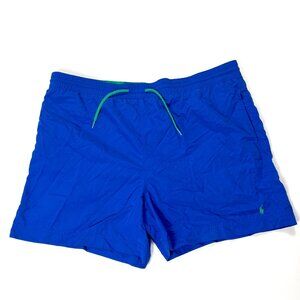 Vintage Polo Ralph Lauren Mens Swim Trunks Bright Blue Sz XL Lined Pockets 5.5"